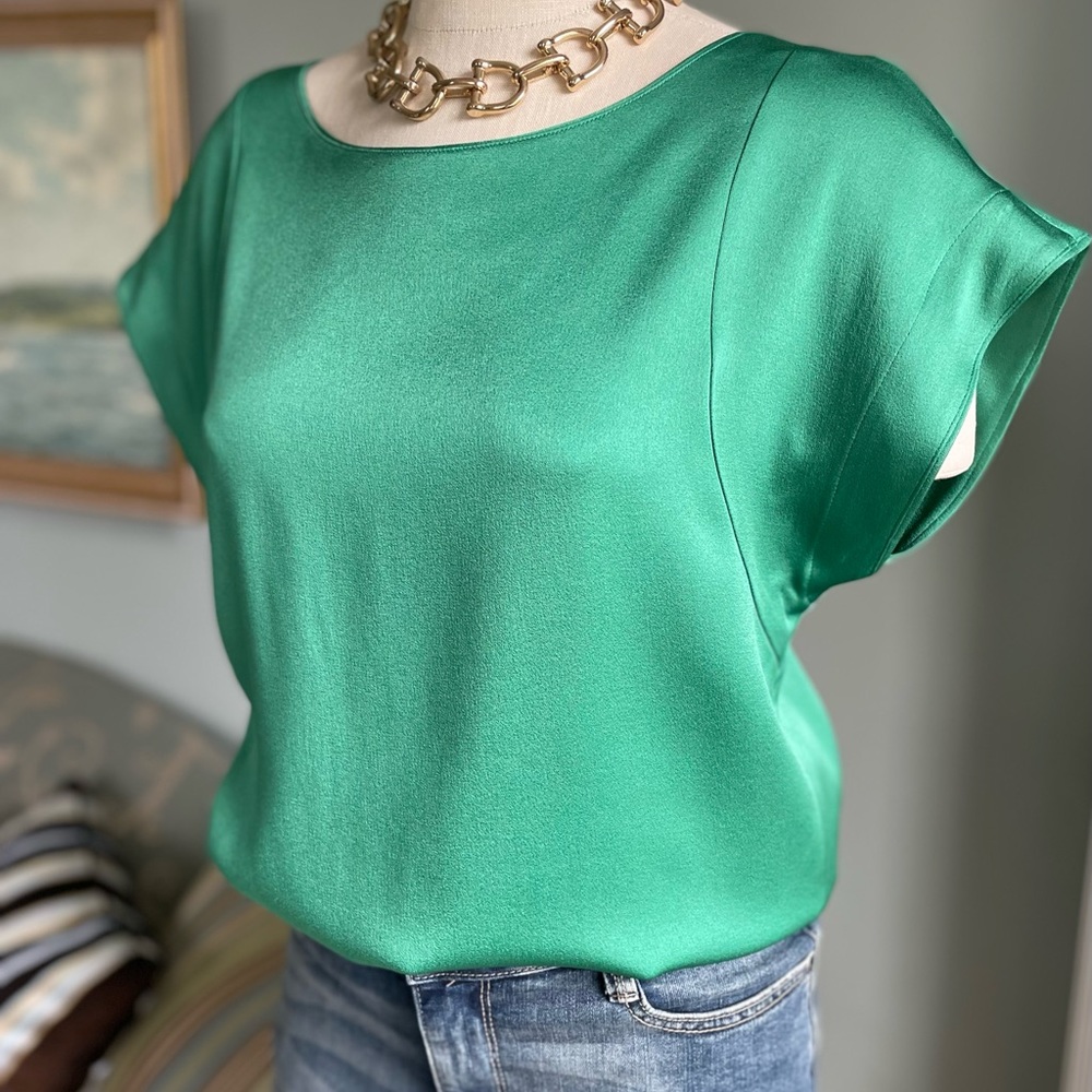 Theory Emerald green top